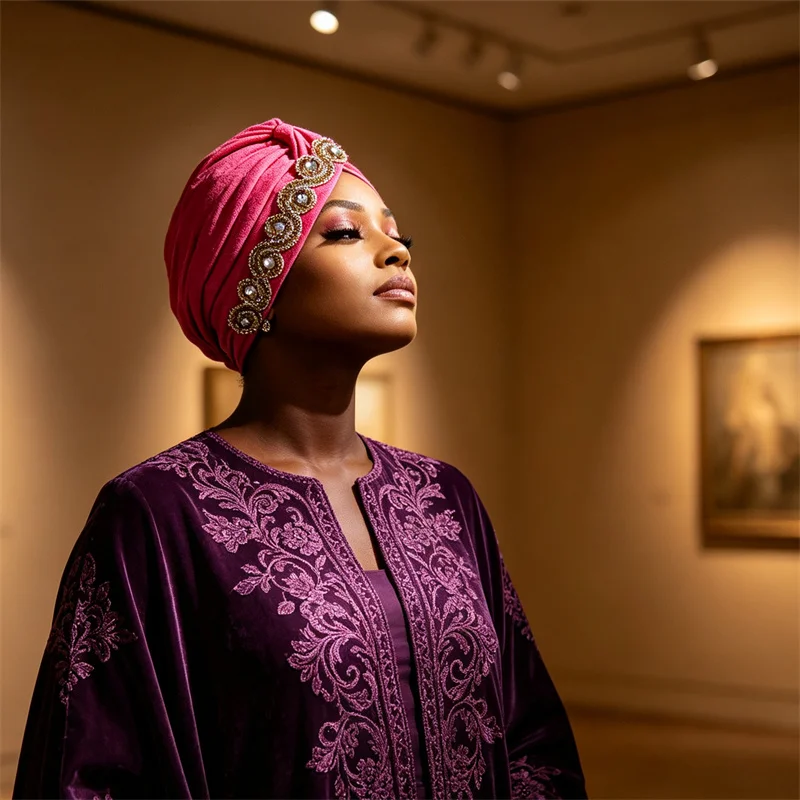 Luxury Diamonds Chemo Cap Muslim Hijab Women Bonnet Turban Indian Hat African Auto Gele Head Wrap Nigerian Headscarf Headpiece