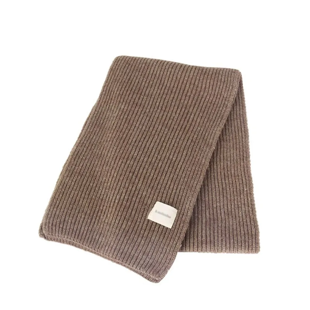 

New Solid Color Warm Scarf Thickening Windproof Winter Scarves Warm Knitted Thermal Neck Warmer Gift