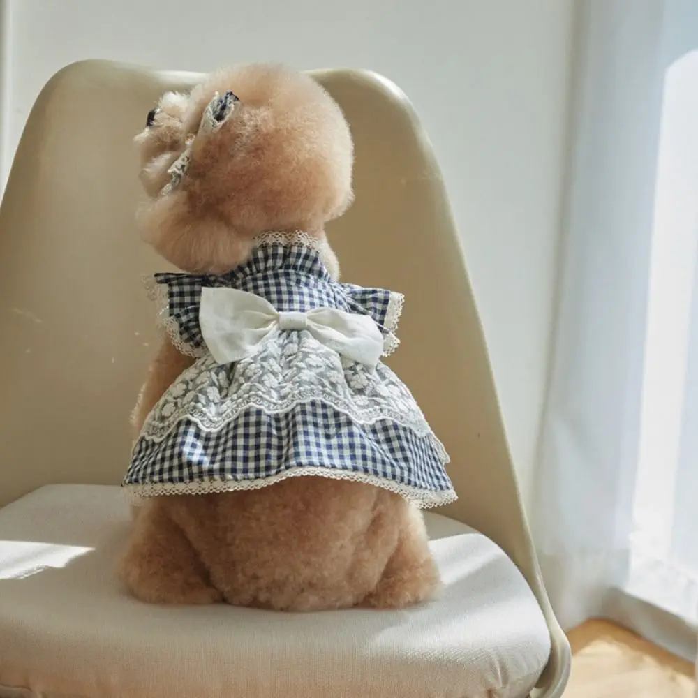 

Comfortable Cotton Dog Summer Vest Lace Flying Sleeve Cat Princess Skirt Fashion Breathable Pet Clothes Spring