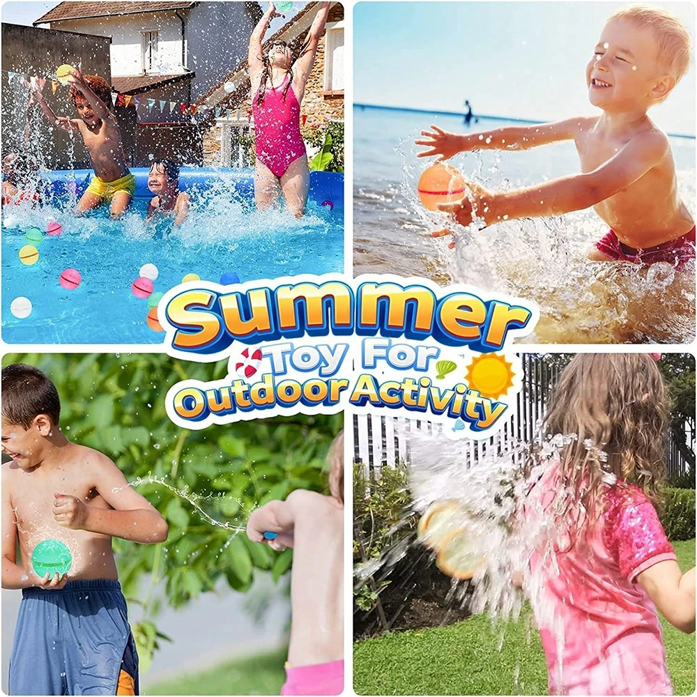 1-12 Packลูกบอลน้ําแบบใช้ซ้ําได้,Self-Seal Fastพองลูกบอลน้ําซิลิโคน,ฤดูร้อนสระว่ายน้ําชายหาดกิจกรรมกลางแจ้งน้ําของเล่น