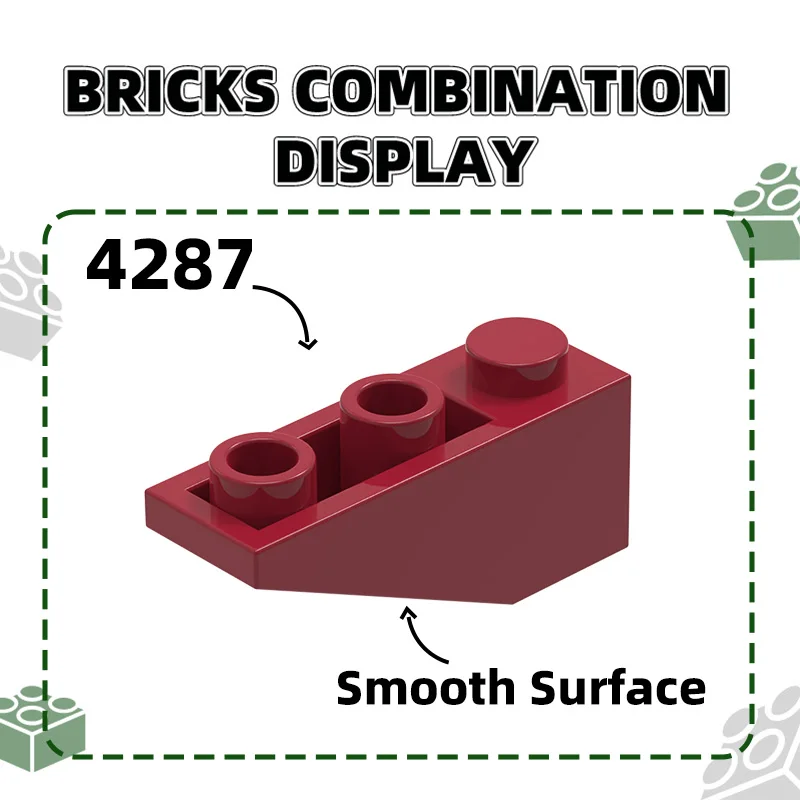 Wange 96Pcs/Lot 4287 1x3 Sloping Reverse Builing Block Moc Accessories Compatible with Slanted Brick DIY Children\'s Toy Gift Box