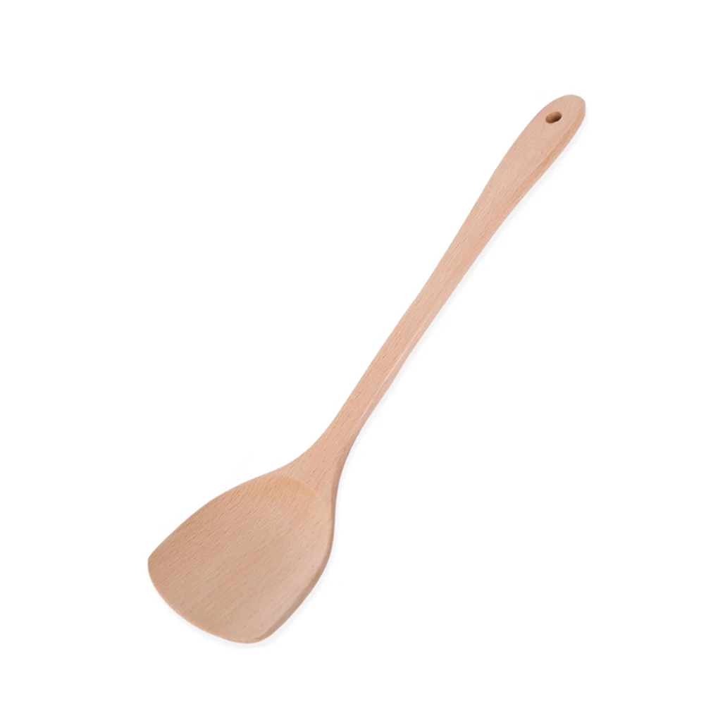 

15 Inch Beech Wood Spatula 38.4x9.7cm Non Stick Cooking Utensil Kitchen Tool Heat Resistant Comfort Grip Handle for Pans