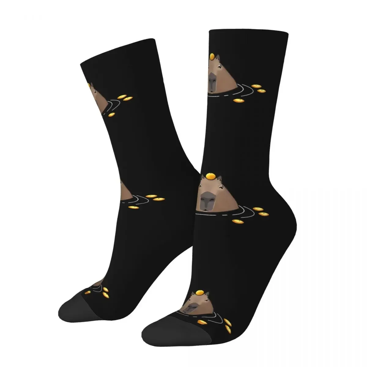 

Hip Hop Vintage Cute Crazy Men's Socks Capybara Harajuku Pattern Printed Funny Happy Crew Sock Boys Gift