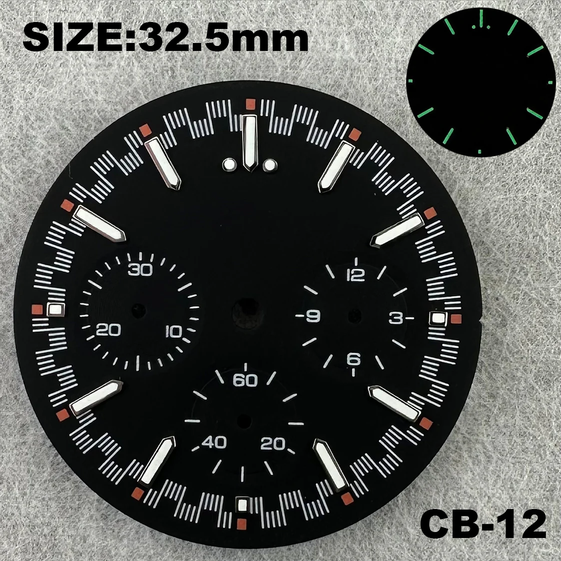 VK63 mãos adequadas para o movimento VK63, Panda Dial, logotipo personalizado cronógrafo, eletrônico multifuncional mostrador luminoso