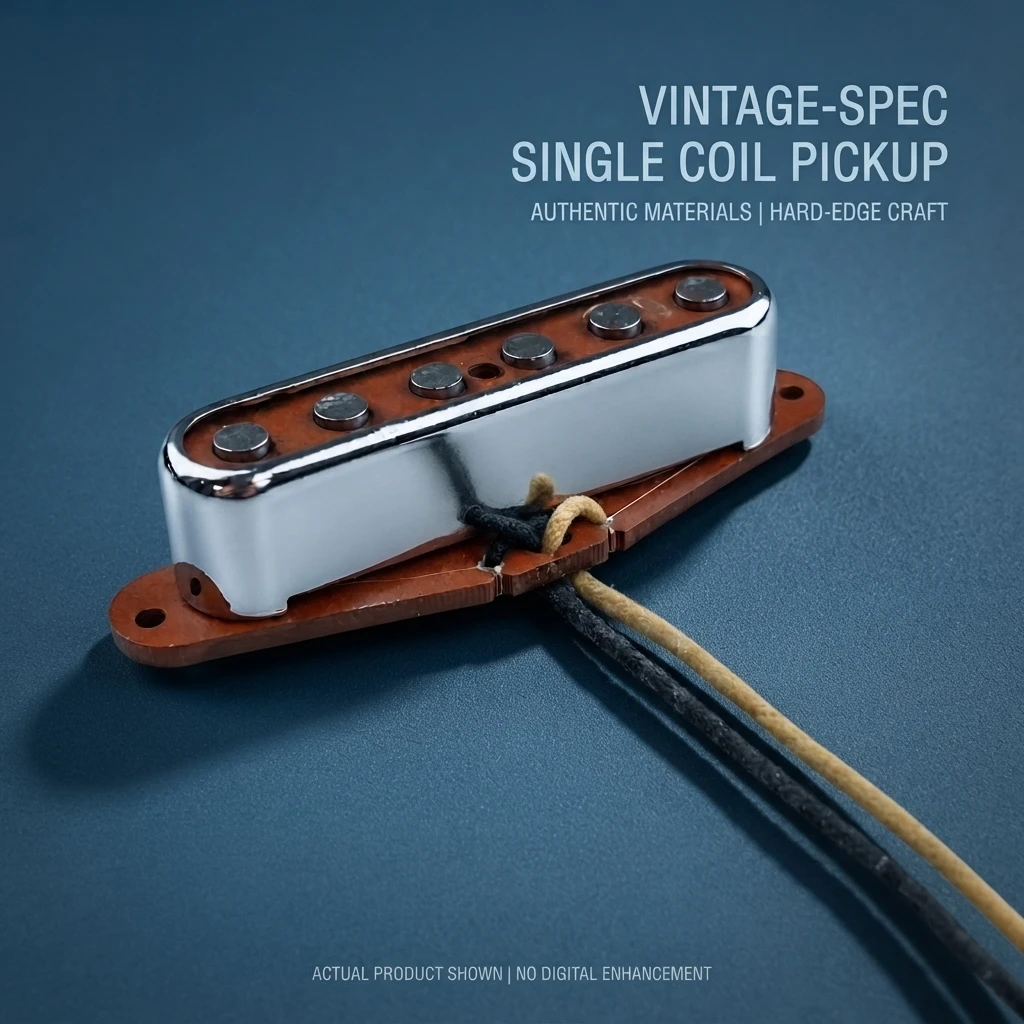 Vintage Red TL Guitar Pickup Set, Hand-Wound Alnico 5 Neck & Bridge, Chrome Cover, Cloth Wire Upgrade