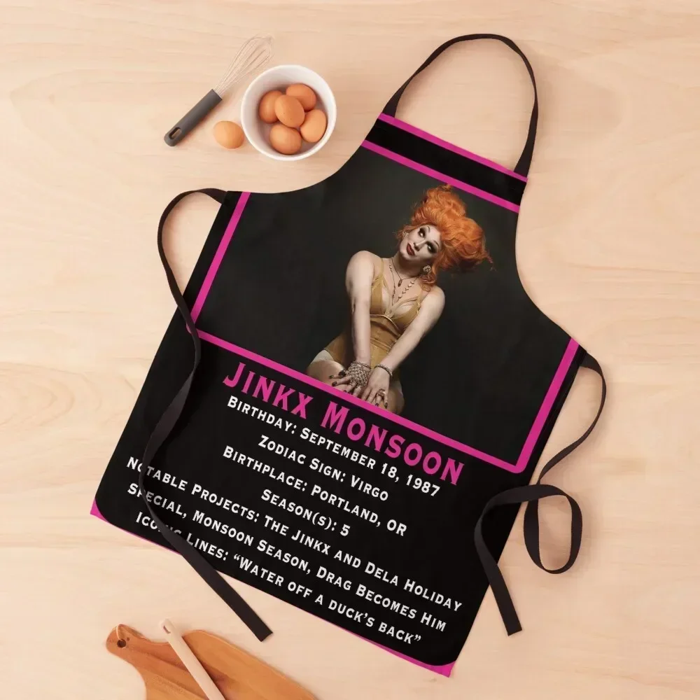 

Jinkx Monsoon Trading Card Apron For Man Haircut Men gift Things For The Kitchen Cooking Clothes Apron