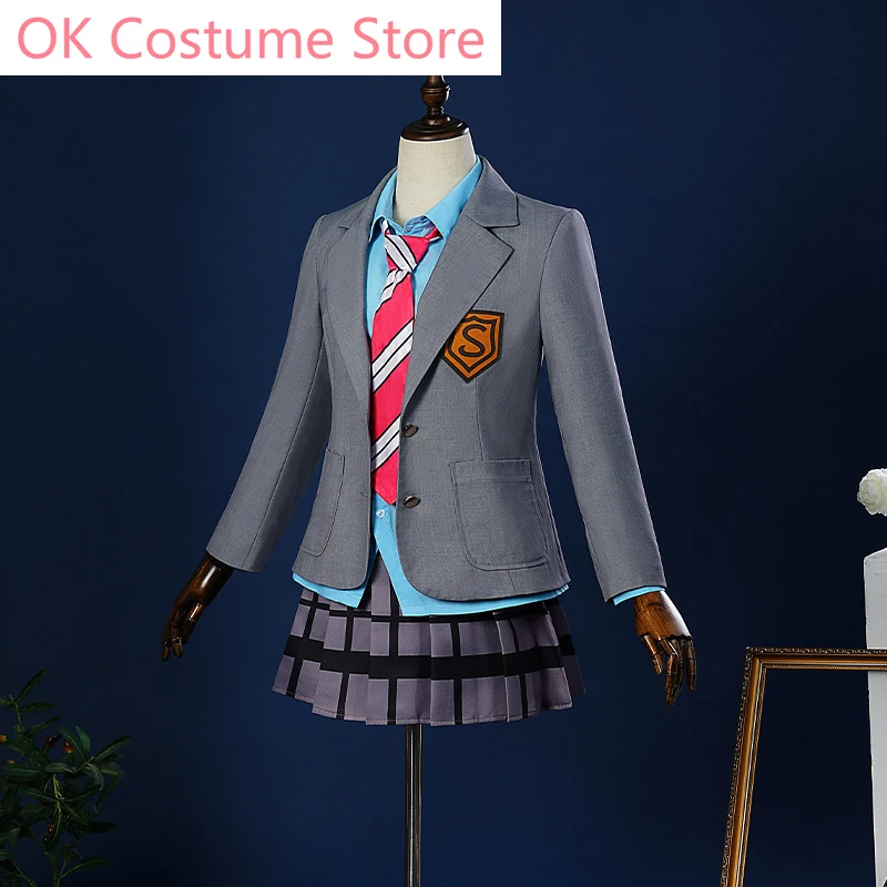 Anime!Your Lie In April Miyazono Kaori School Uniform Cosplay Costume Halloween Party Outfit Women Casual Clothing XS-XXL