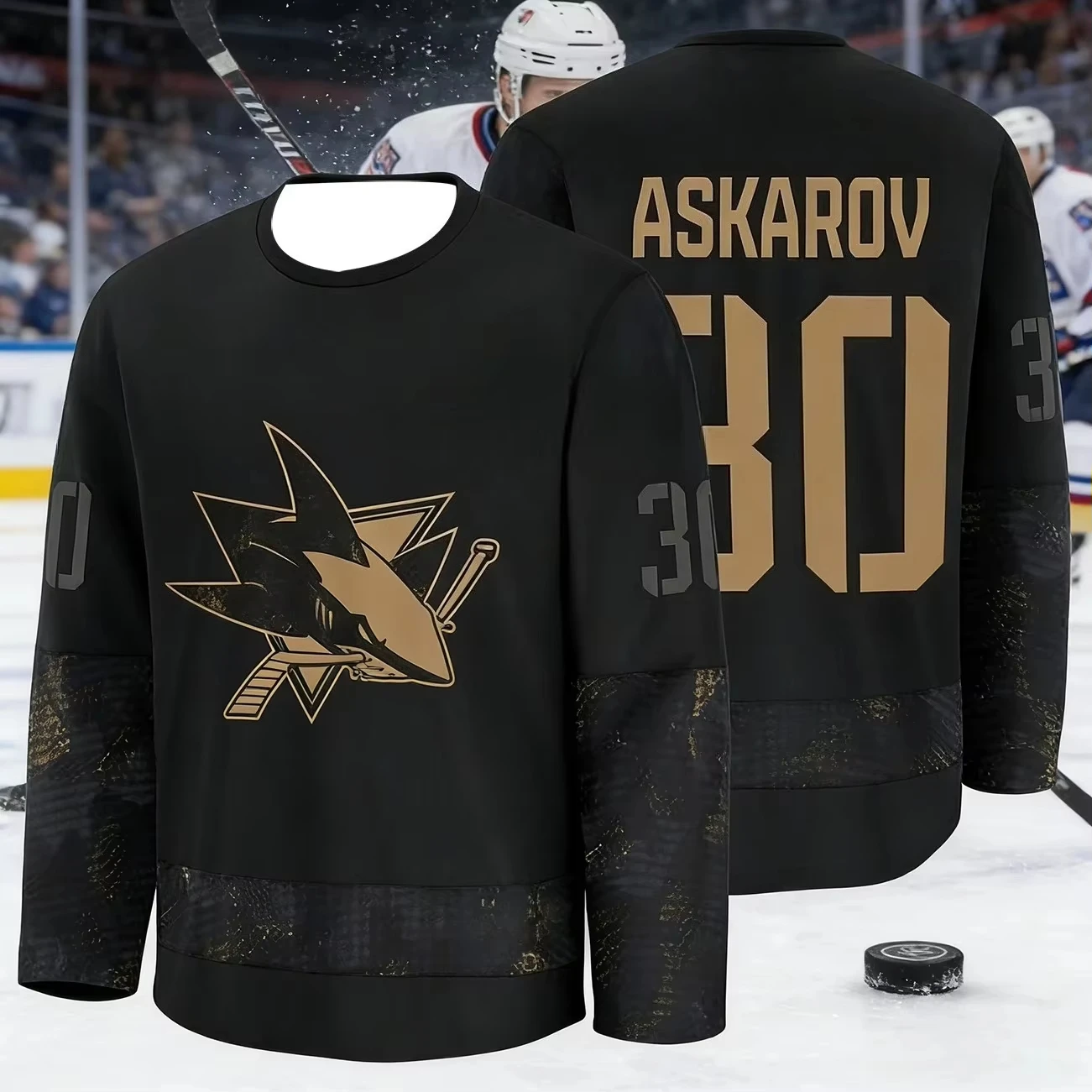 Inspired San Jose Sharks Ice Hockey Jersey Premium Edition 3D Print Quick Dry Long Sleeve Sports Shirt Men Women Adults Kids Fan