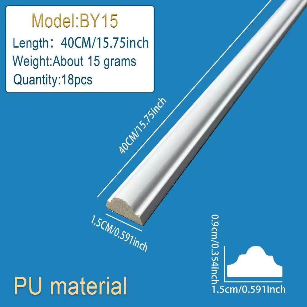 18Pcs PU lines imitating plaster polyurethane foam imitating solid wood background wall frame edge and sealant strip