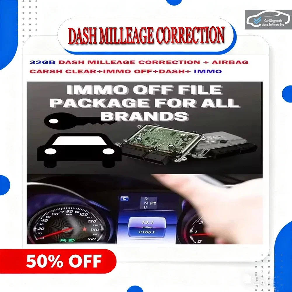 32GB IMMO OFF+DASH Immobilizer Software Package with Airbag Crash Clear MMO off Mileage Correction for Automotive Security