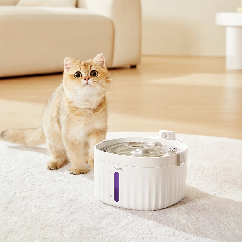 Intelligent Automatic Cat Water Fountain 5000mAh Lithium Battery Charging Circulation Stainless Steel Cats Pet Water Dispenser