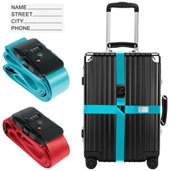 2/1pc Luggage Strap Anti-theft Suitcase Buckle Cross Strap TSA Customs Lock Adjustable Bundle Baggage Belt for 20-32in Luggage