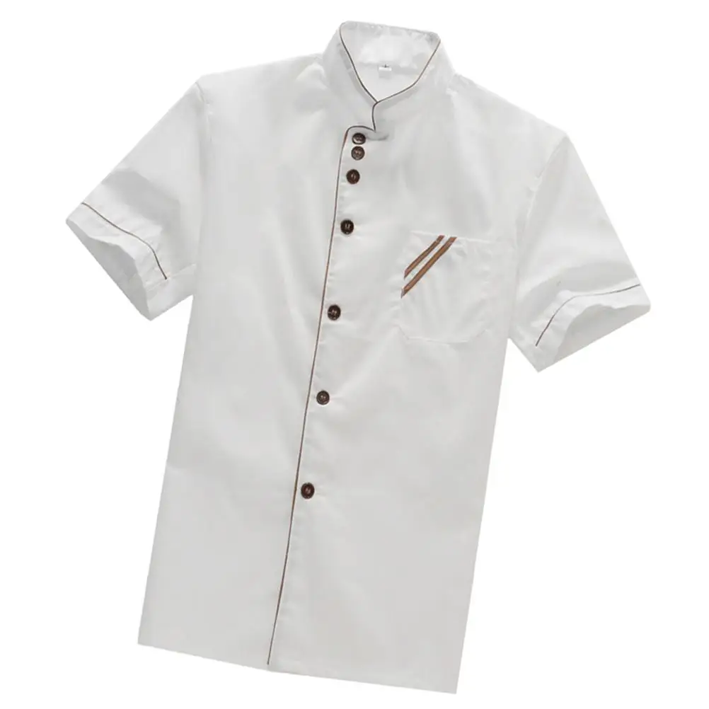

Short Sleeve Jacket Breathable Oil Proof Easy Wash Coats Unisex Chef Clothing Restaurant Hotel Kitchen Supplies