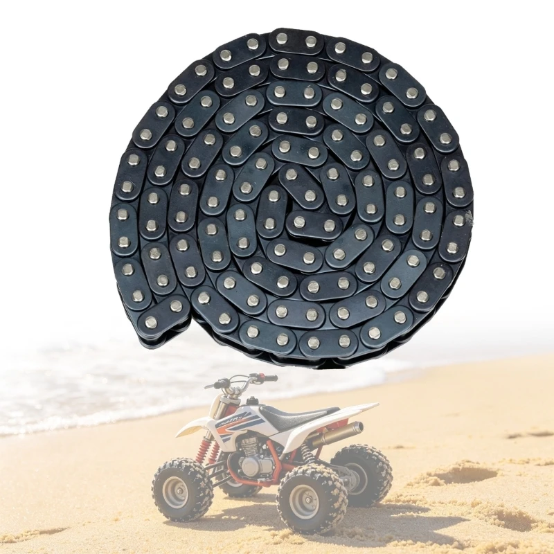 Mini Dirt Bike Chain T8F 116 Links Strong Strength Metal for 49Cc ATV Motorcycle