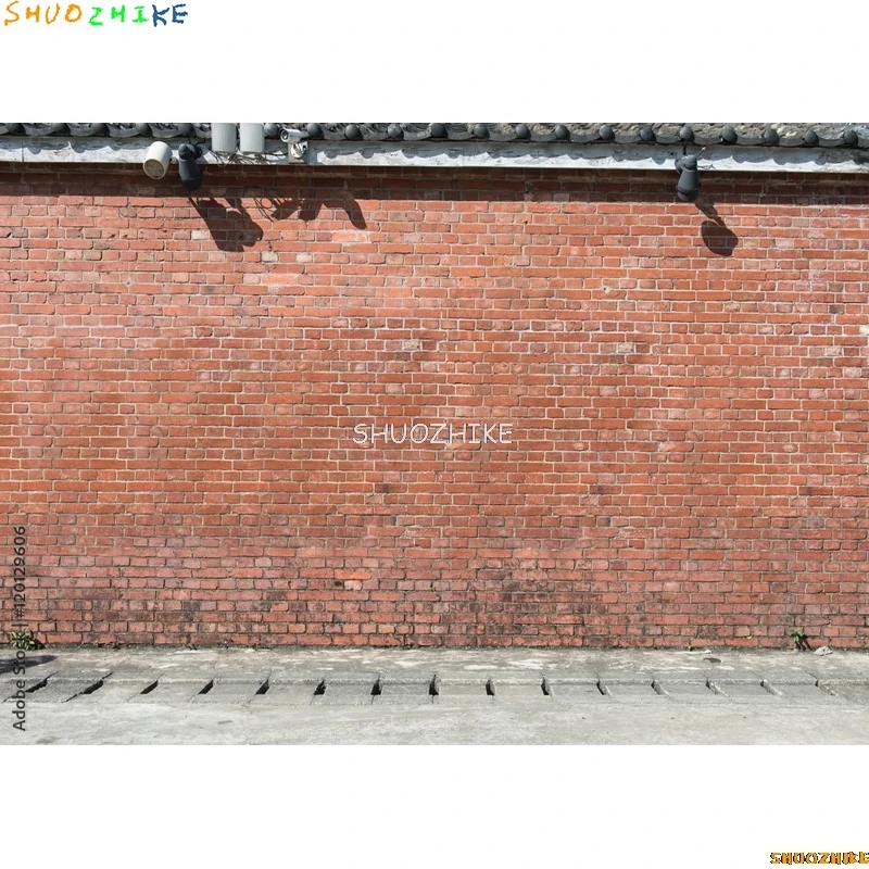 SHUOZHIKE Texture Of a Perfect Black Brick Wall With Cracks And Defects Photography Background Photo Studio Backdrops Prop QZ-05