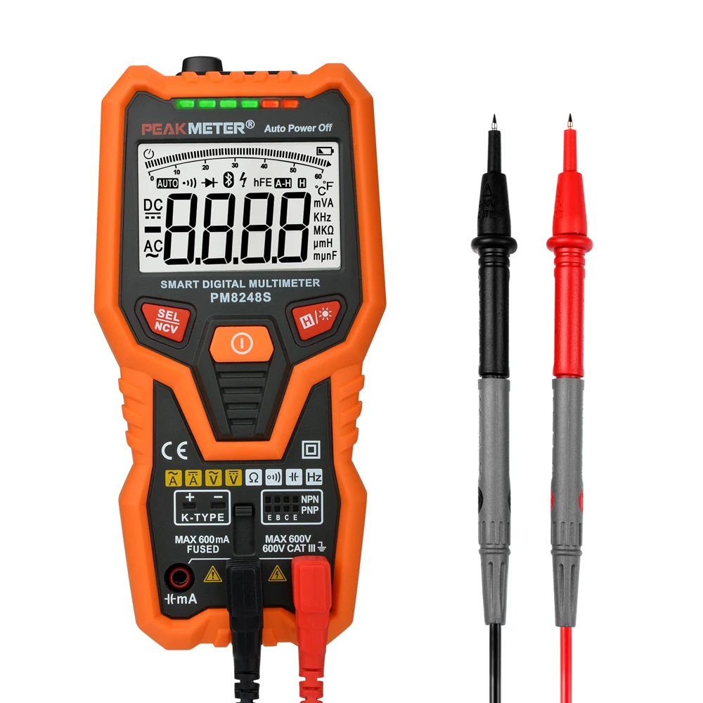 PEAKMETER PM8248S Smart Digital Multimeter 6000 Counts LCR True RMS Meter