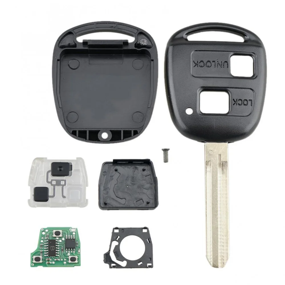 Funda de llave de coche remota para Toyota Camry Land Cruser 120 Prado, 2 botones, 433MHz, TOY43 Blade ID67 Chip p/n 50171, envío gratis