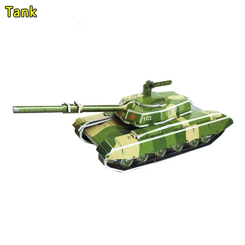 Paper 3D Three-dimensional Puzzle Military Tank Model Assembly Handmade Puzzles Educational Toys for Kids Games Gifts Home Decor