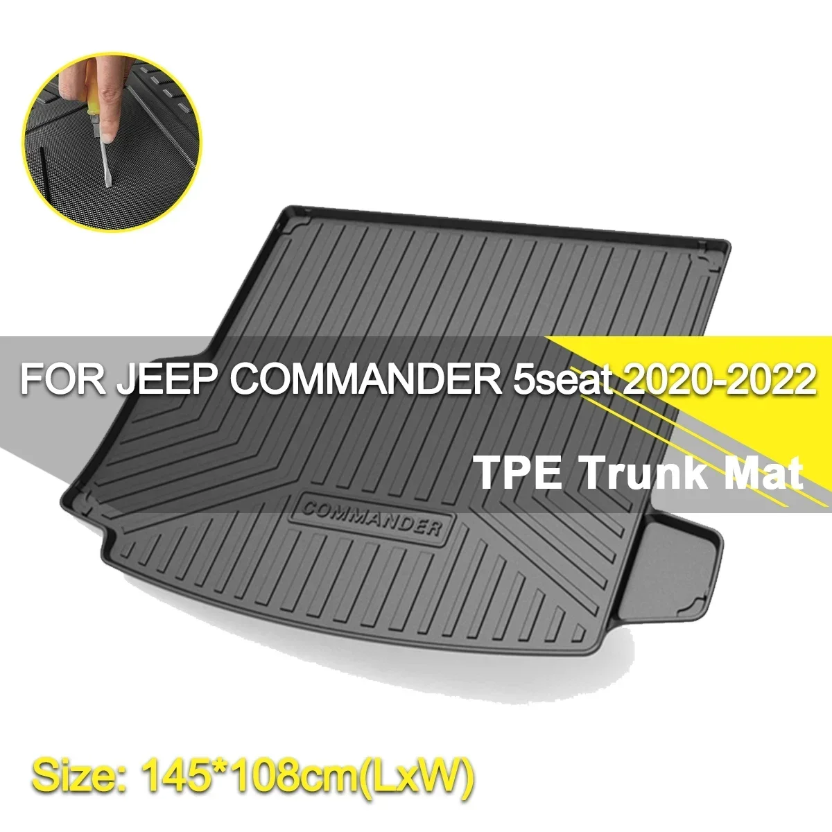 

Car Rear Trunk Mat Waterproof Non-Slip Rubber TPE Cargo For Jeep WRANGLER RENEGADE GRAND CHEROKEE COMPASS COMMANDER CHEROKEE