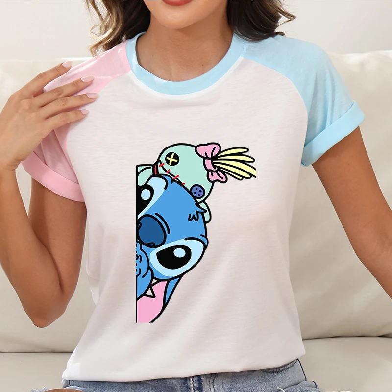 

Ladies Y2k t-Shirt T-shirt Cartoon Clothes Trends Disney Mickey Minnie Tees Woman Clothing Short Sleeve Tops Personalized