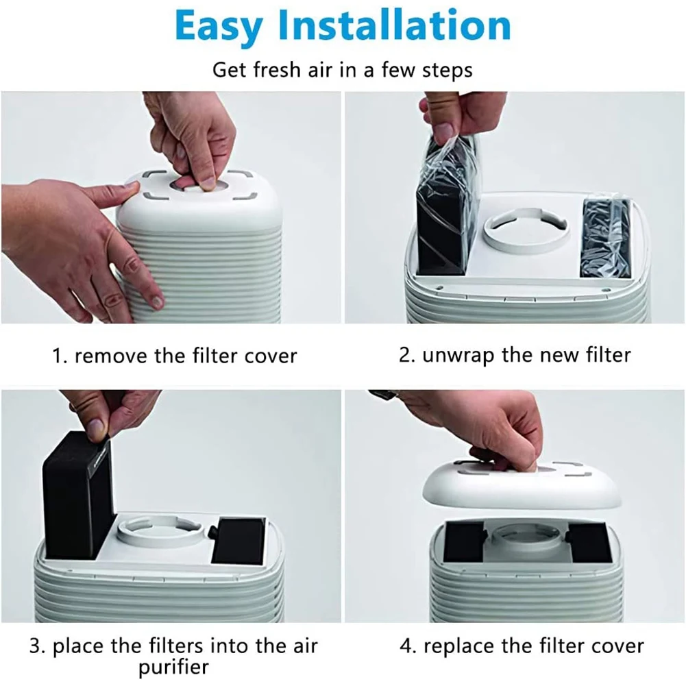 فلتر بديل T33C -H128 متوافق مع -H128 لتنقية الهواء، -H128 H13 True HEPA فلتر بديل 2 عبوة #6