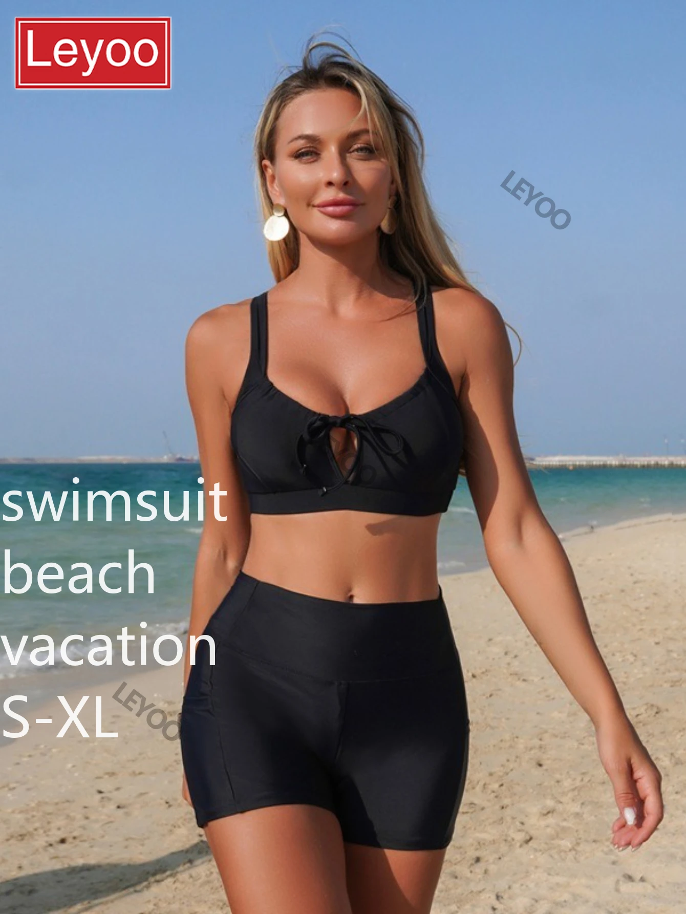 Women's swimsuit set, triangle pants, bikini shorts, beach vacation quick drying backless sexy plus size suspender,2026 new item