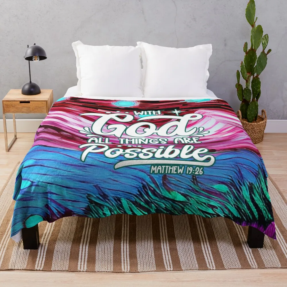 

Bible Verses For Healing - Matthew 19:26 - Crimson Landscape - Abstract Painting Throw Blanket Sleeping Bag wednesday Blankets