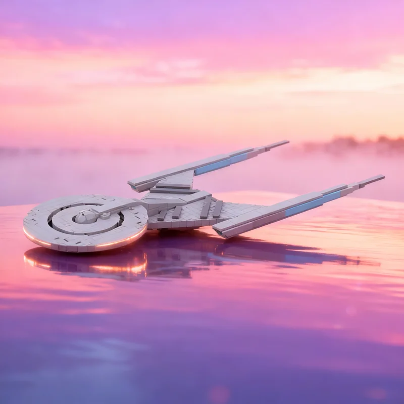 673 elementy MOC Star Trek Model Kosmiczny Klasy Crossfield Discovery, Klocki Konstrukcyjne, Prezent na Boże Narodzenie, Zabawka, Architektura, Edukacja, Pomysł na Prezent
