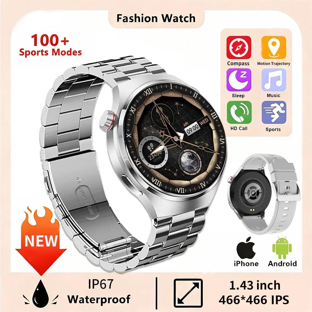 

Men's Smartwatch - Touchscreen, Bluetooth Calling, Message Alerts, 100+ Sports Modes, Dual Straps, Compatible Android and iPhone