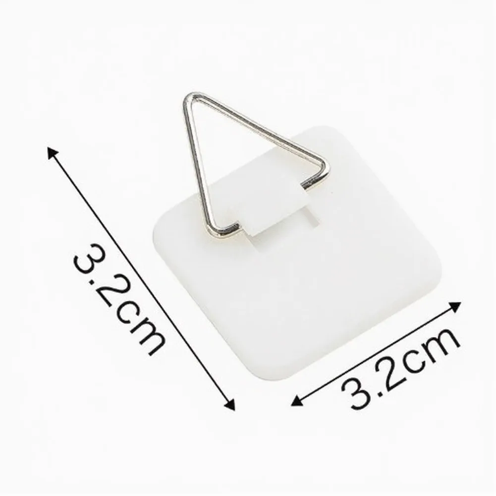 Square Plate Hanger Hooks No Drilling Invisible Design Space Saving for Plates Photo Frames Mirrors Plastic 2.5cm 3.2cm 30pcs