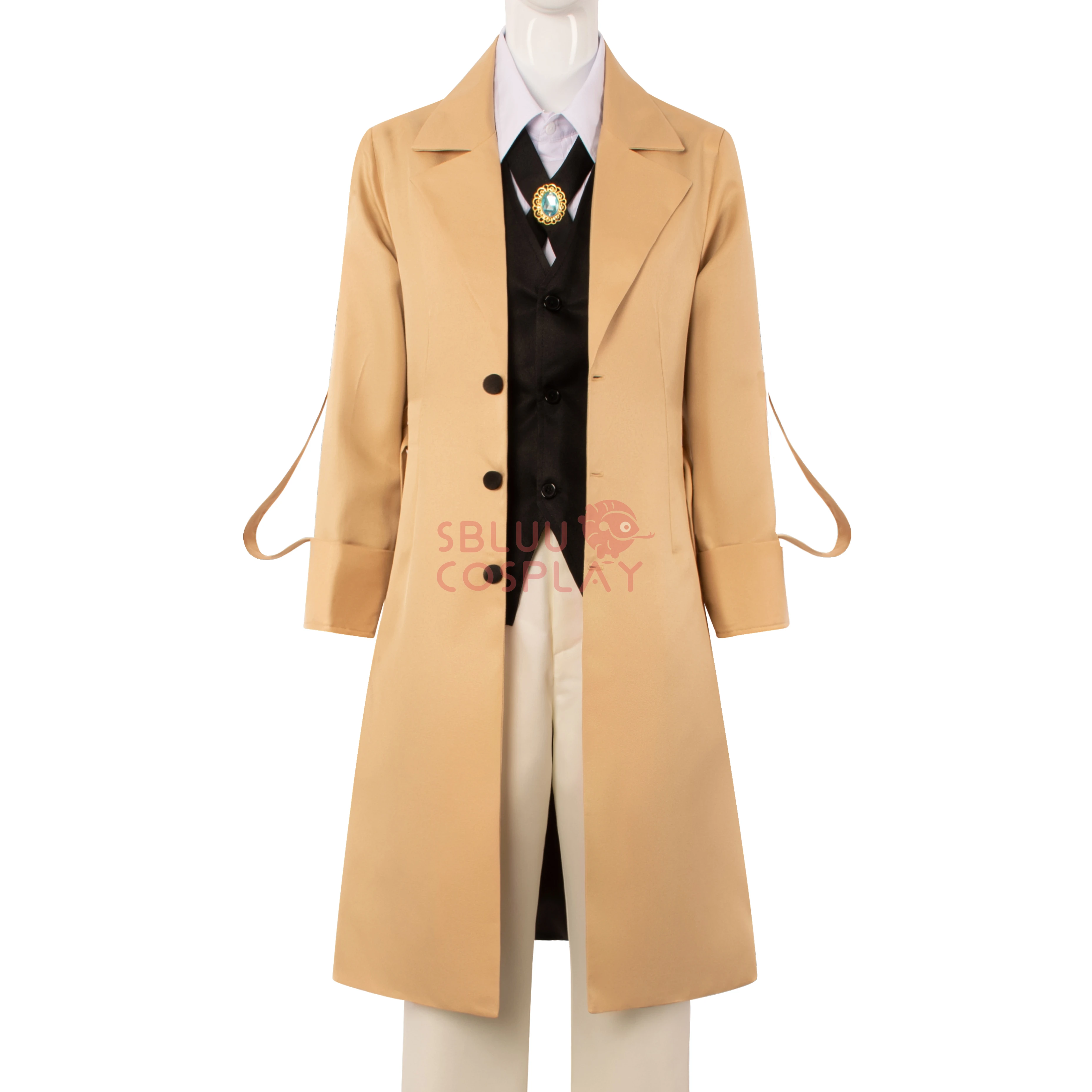 SBluuCosplay Osamu Dazai Cosplay Costume Long Jacket Coat Halloween Christmas Costume