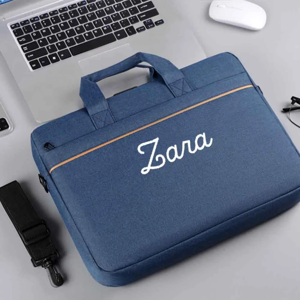 

Деловая сумка для ноутбука 15-16 дюймов, большой вместительный портфель на одно плечо с вышитым именем, персонализированная мужская дорожная офисная сумка