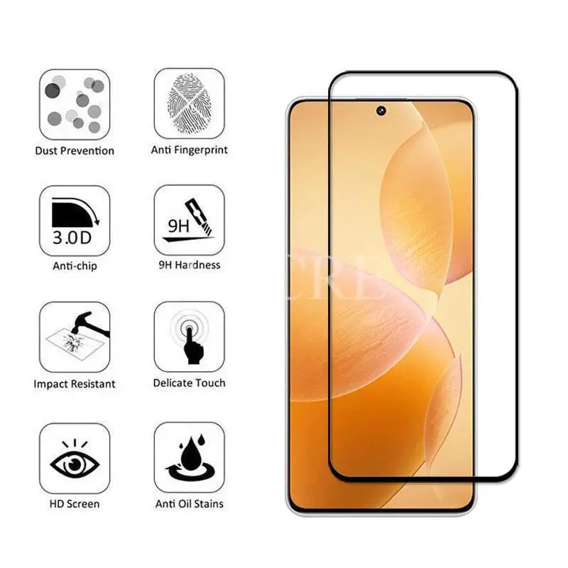 For Xiaomi POCO X6 Pro Glass For POCO X6 Pro Tempered Glass Full Glue Screen Camera Lens Protector Film POCO X6 X5 X4 Pro Glass