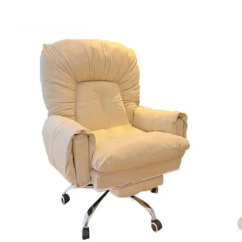 Home Nordic Fabric Office Chairs Lazy Computer Chair Comfortable Sofa Chair Bedroom Sedentary Reclining Chair Office Furniture