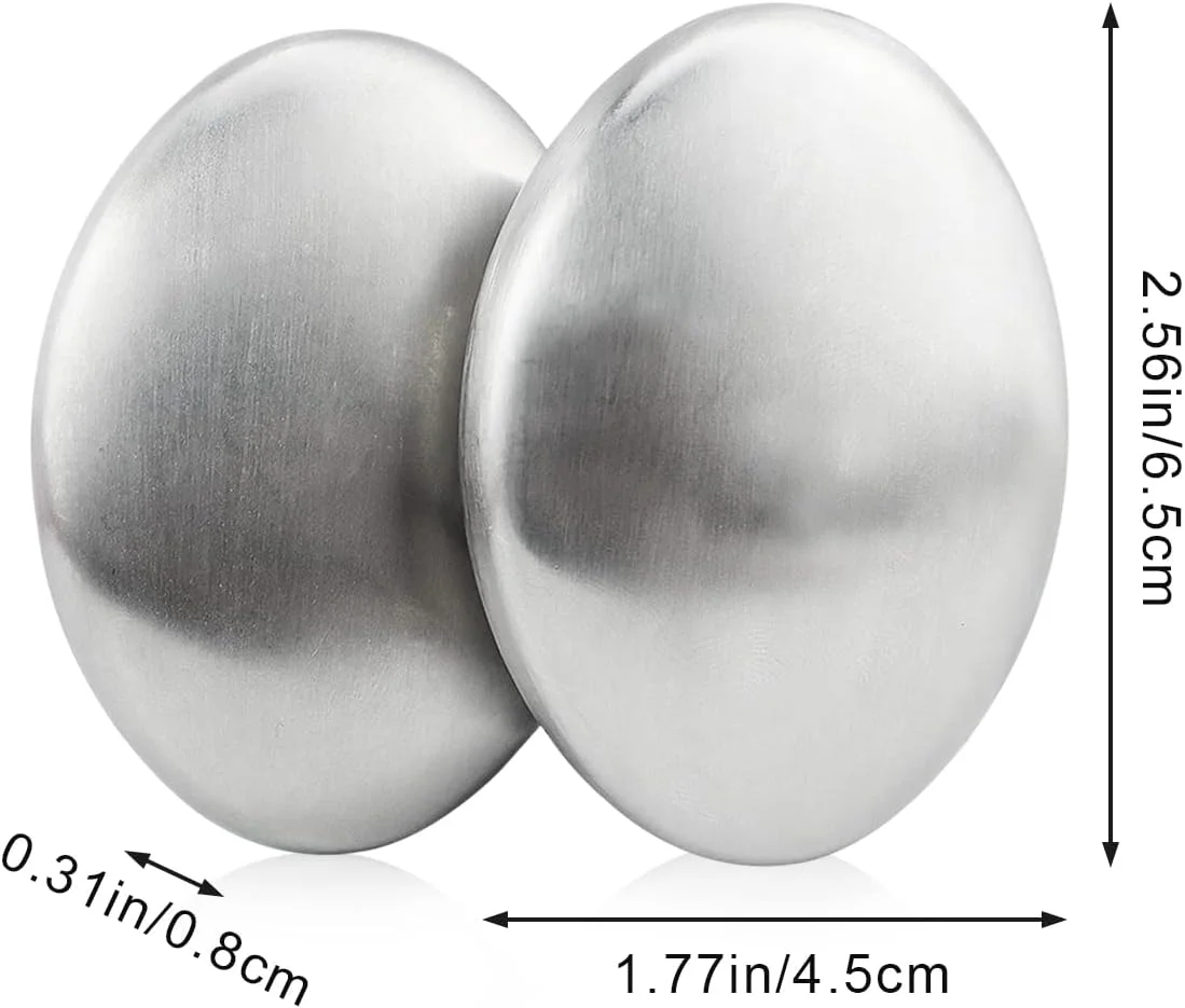 Stainless Steel Soap | Remove Strong Hand Odors Like Onion & Garlic | Kitchen Odor Eliminator Gadget (Oval)