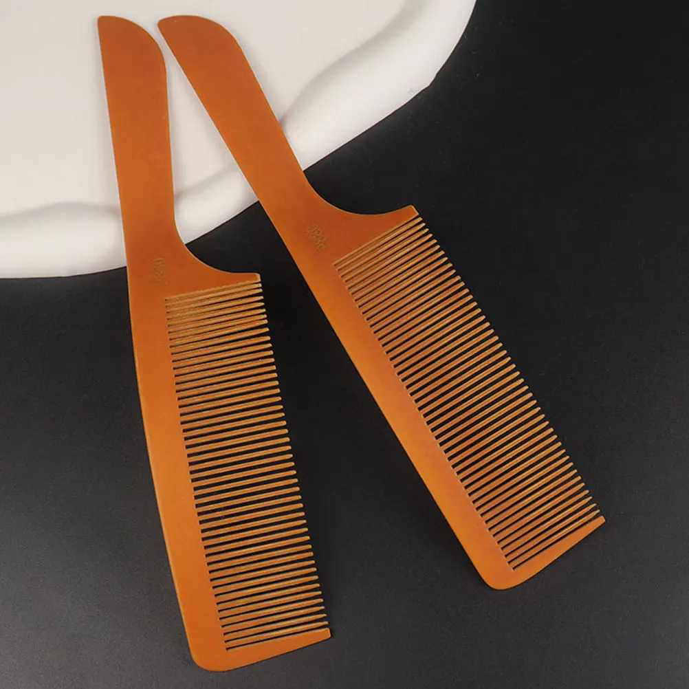 

2 Pcs Curved Comb Combs for Hair Stylist Flat Style Teasing Barber Women Haircutting Professional Travel