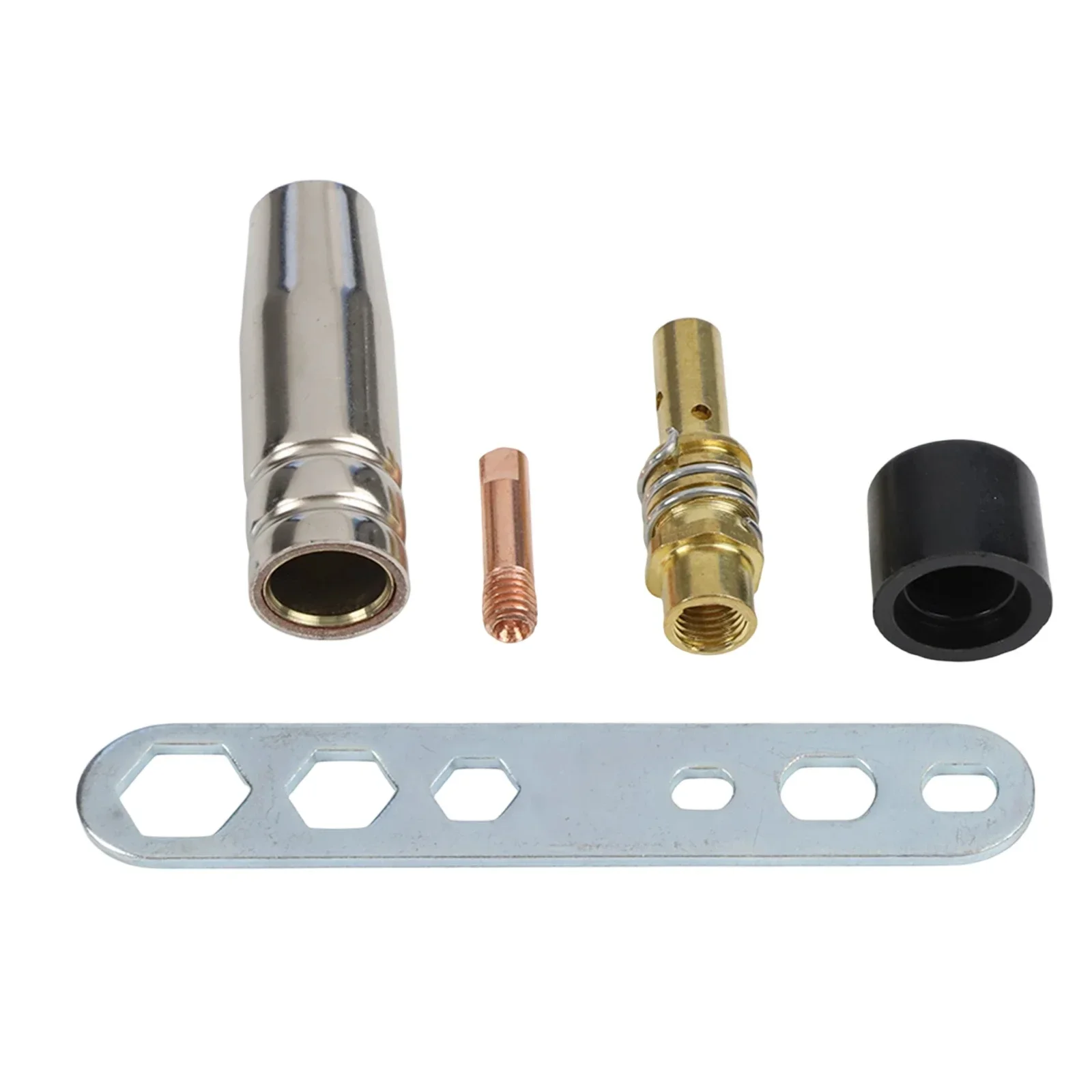 25 Piece Wear Parts Set for Gasless MIG Welding Features 15 M6 0 8mm Nozzles Compatible with AK15 and MB15 Welding Machines