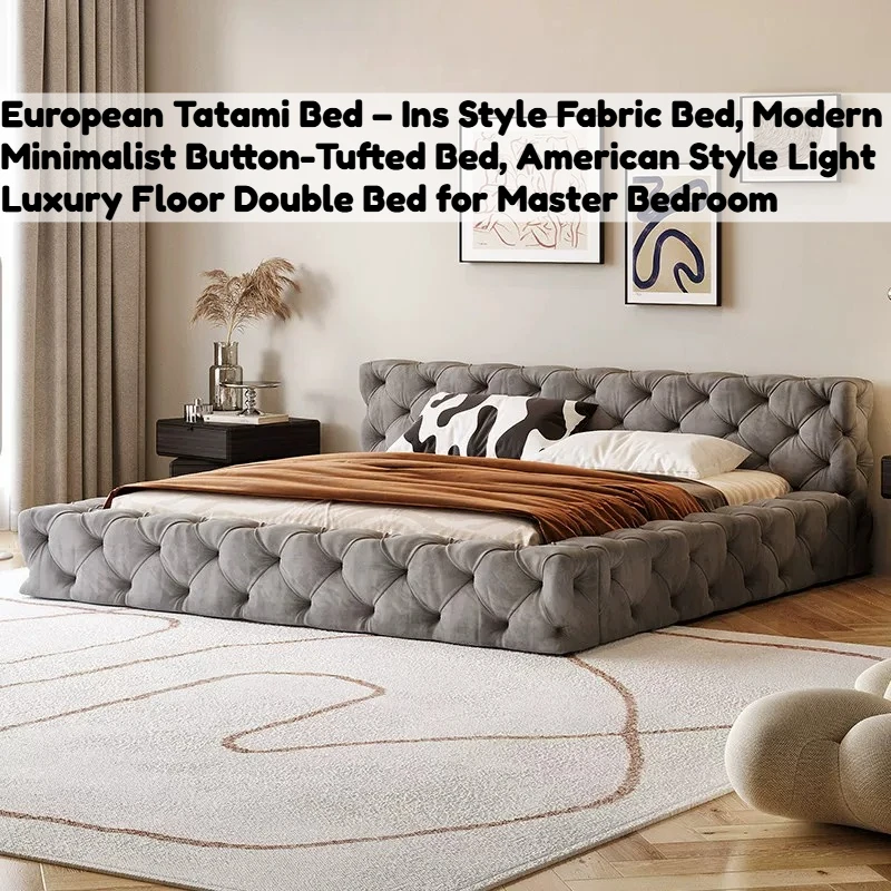 European Tatami Bed Ins Style Master Bedroom Modern Simple Bed American Luxury Floor Double Letto Matrimoniale Home Furniture