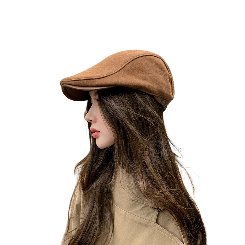 leather literary and artistic painter cap super soft lambskin old money wind beret female lady spring autumn and winter velvet