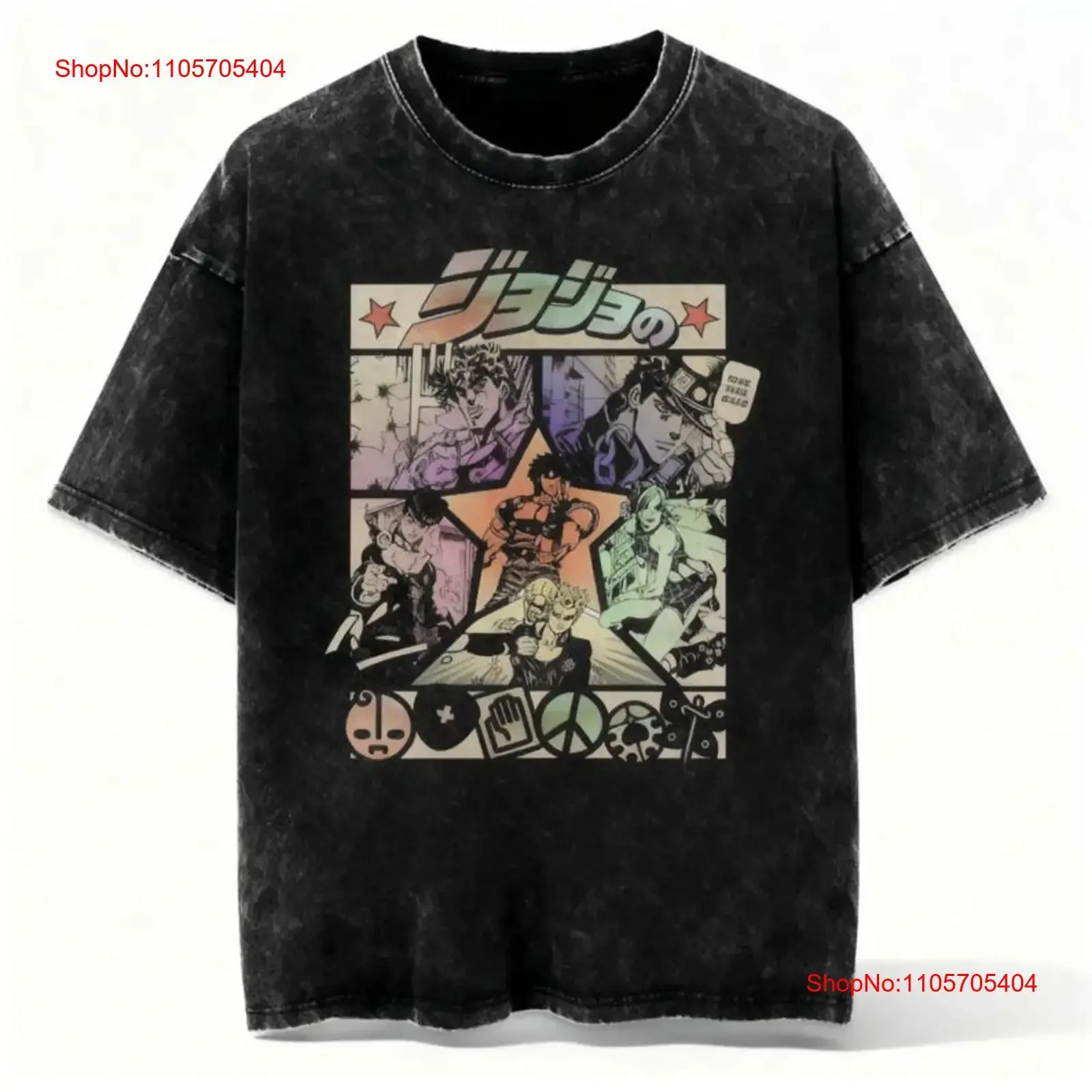 Bizarre Adventure Anime T Shirt Vintage Manga Collage Japanese Str long or short sleeves vintage Washed Soft Comfortable Casual