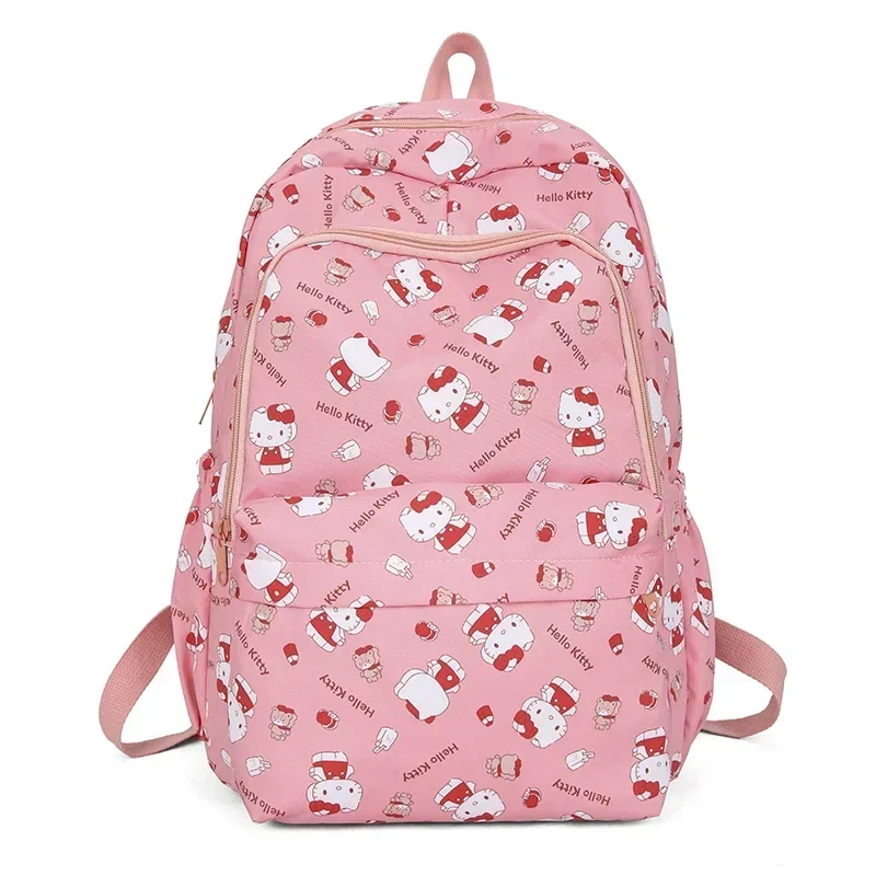 Boy Girl Travel Backpack Kuromi Large Capacity Shoulder Bag Sanrio Hello Kitty Handbag Cute Student Schoolbag Stitch Disney