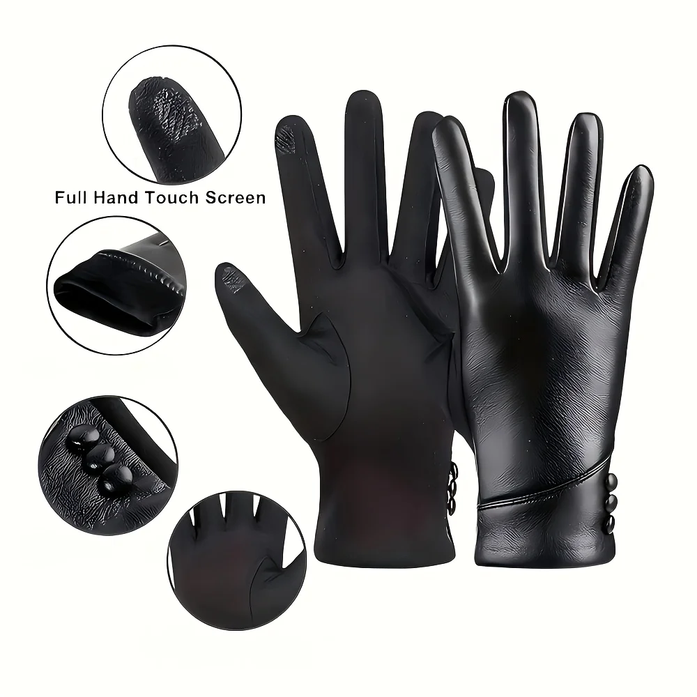 Stylish Women's Genuine Leather Gloves for Fall and Winter—Soft Lining, Touchscreen Compatible