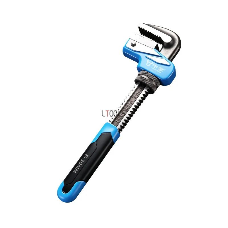 Non-slip Shock-absorbing Heavy-duty Pipe Wrench Thickened Super-hard 55 Steel Multi-functional F-type Right-angle Pipe Wrench