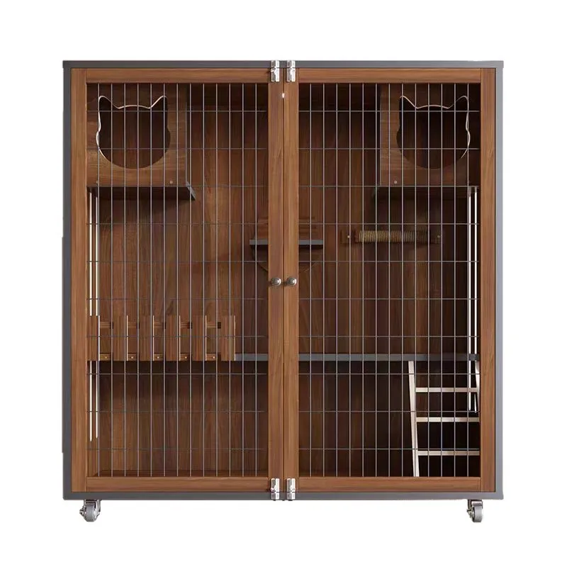 

Cat villa household indoor non-solid wood oversized iron mesh door luxury