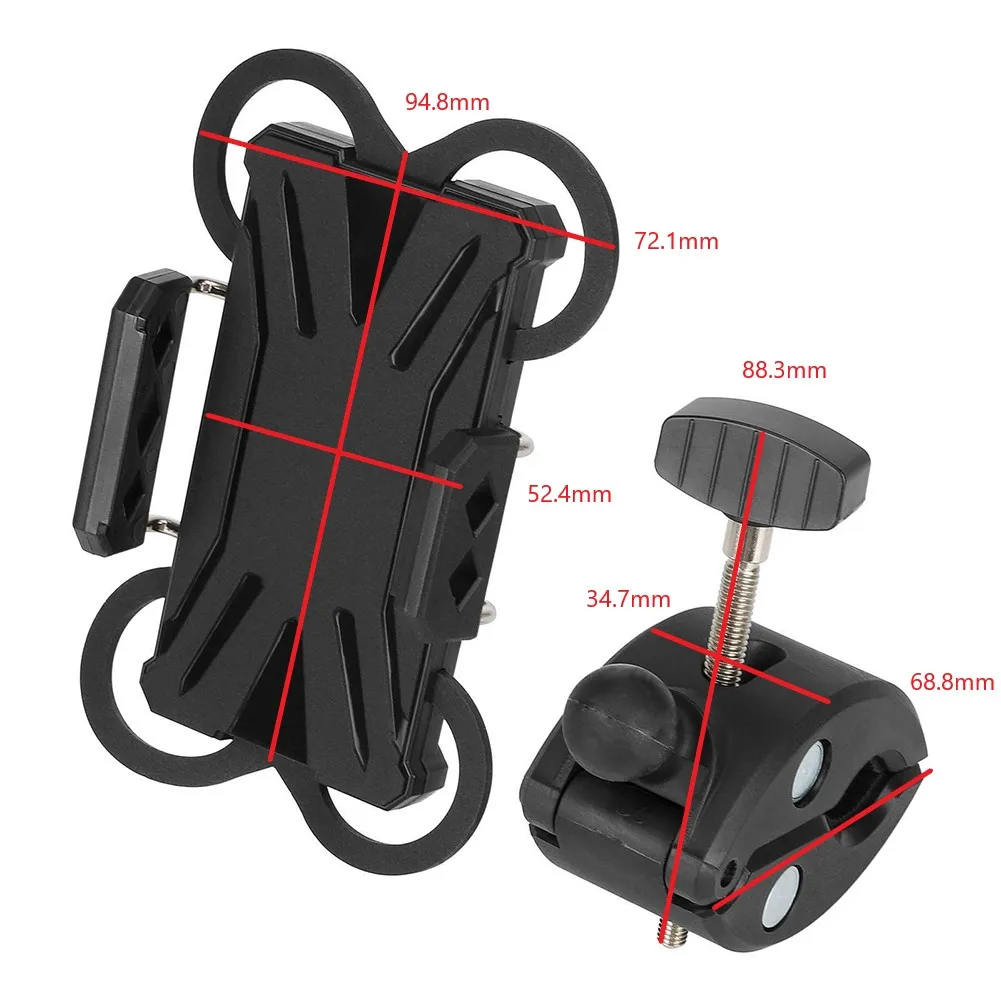 Black Mobile Phone Holder Four-corner Fixation Lightweight Design Non-obtrusive Usage Reliable Navigation Support