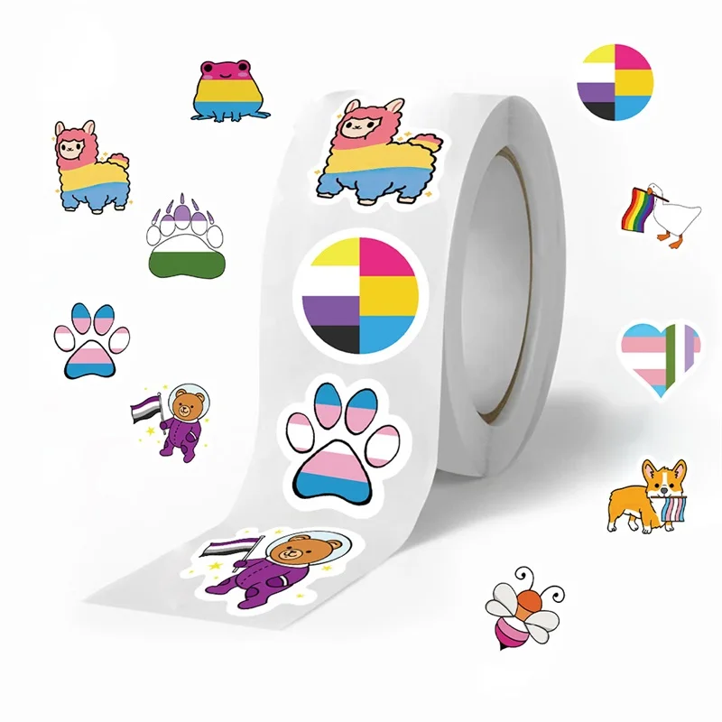 

500PCS Cartoon Mix Colored Paper Labels Thank You Sticker Sealing Decoration Scrapbooking Stationery Hand Accounting Supplies