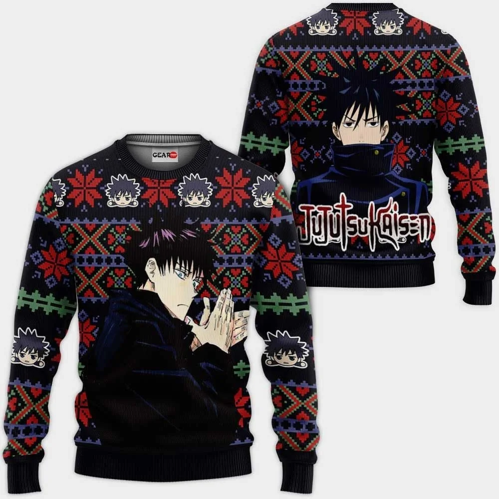 

2026 Brand Anime Spell Battle Series Ugly Sweater Family Christmas Party Hoodie Oversized Women and Men Autumn/Winter Top