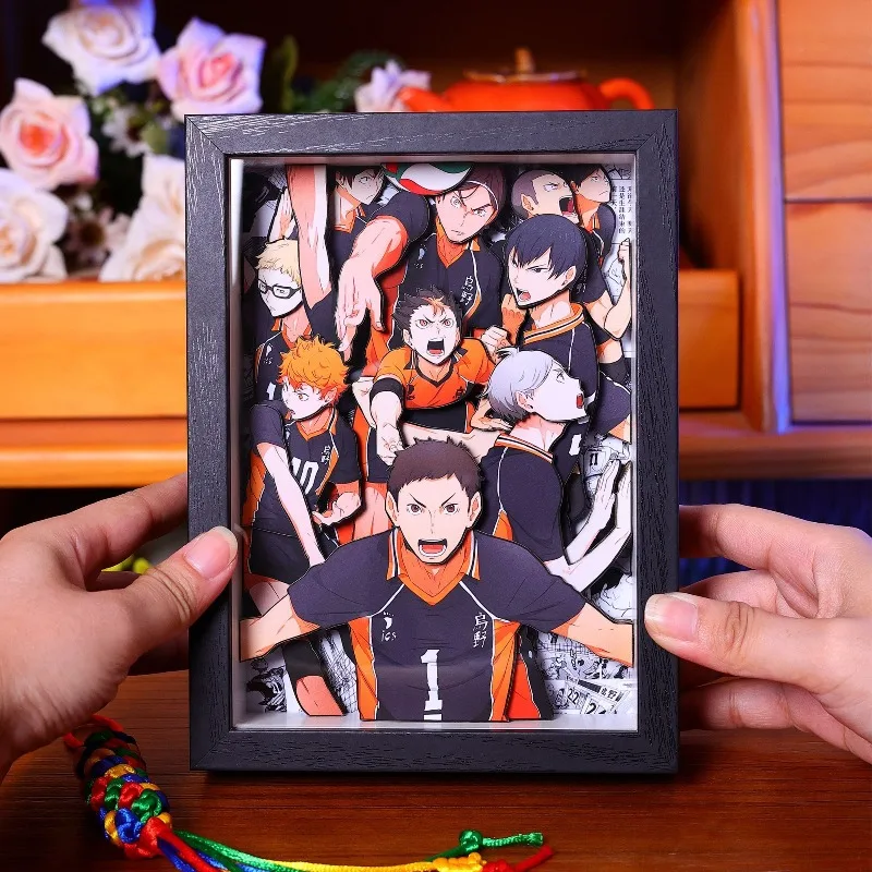 

Genuine Haikyuu!! Family photo college stage display exquisite 8-story 3D painting desktop ornament Christmas gift