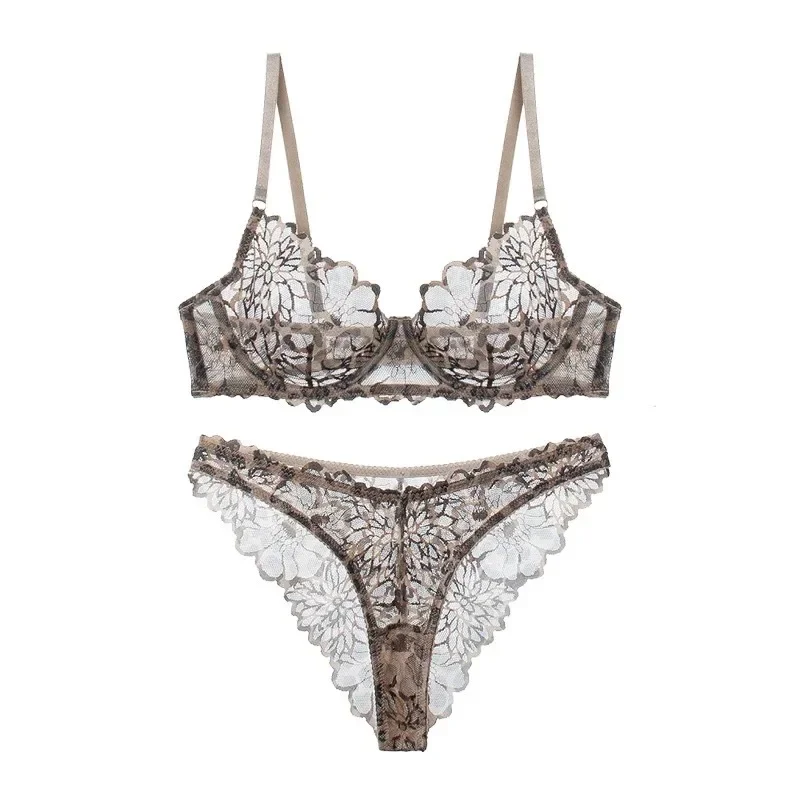 المرأة مثير ليوبارد الصدرية مجموعة انظر من خلال الملابس الداخلية رقيقة الملابس الداخلية مجموعة موجزة أنيقة السيدات حمالة صدر ولباس داخلي مجموعة