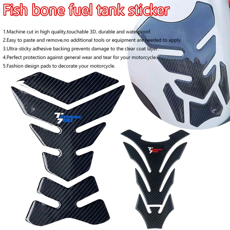 For YAMA@&HA TENERE 700 tenere700 tenere 700 T700 T 700 3D Carbon-Look Motorcycle Tank Pad Protector Decal